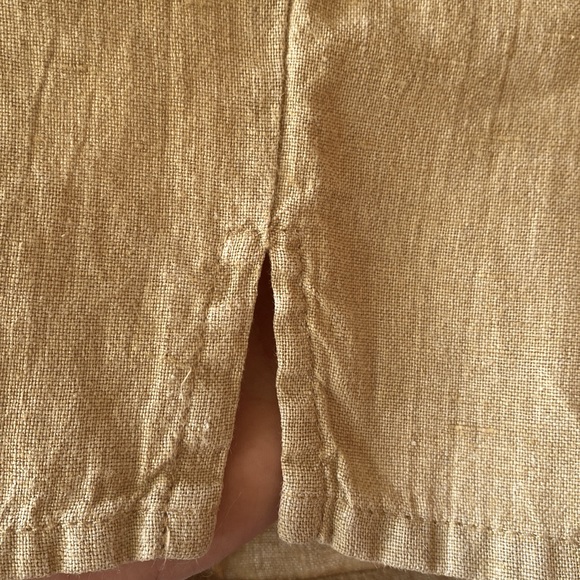 FLAX 100% Linen Side Button Pants Size M 28.5 Inseam - Picture 4 of 8